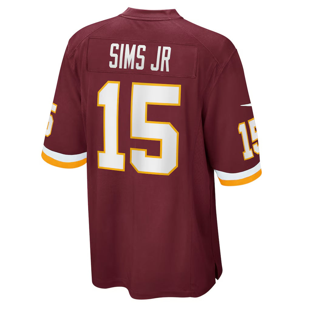 W.Football Team #15 Steven Sims Jr. Burgundy BUTLER Game Player Jersey