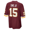W.Football Team #15 Steven Sims Jr. Burgundy BUTLER Game Player Jersey