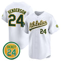 Oakland Athletics #24 Rickey Henderson White BUTLER 2024 Home Limited With Rickey Henderson Patch Stitched Jersey