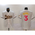 San Diego Padres #3 Jackson Merrill white BUTLER Cool Base Stitched Jersey 2