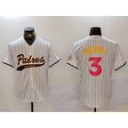 San Diego Padres #3 Jackson Merrill white BUTLER Cool Base Stitched Jersey 2