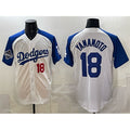 Los Angeles Dodgers #18 Yoshinobu Yamamoto White Royal BUTLER 2025 World Series Champions Patch Limited Stitched Jersey