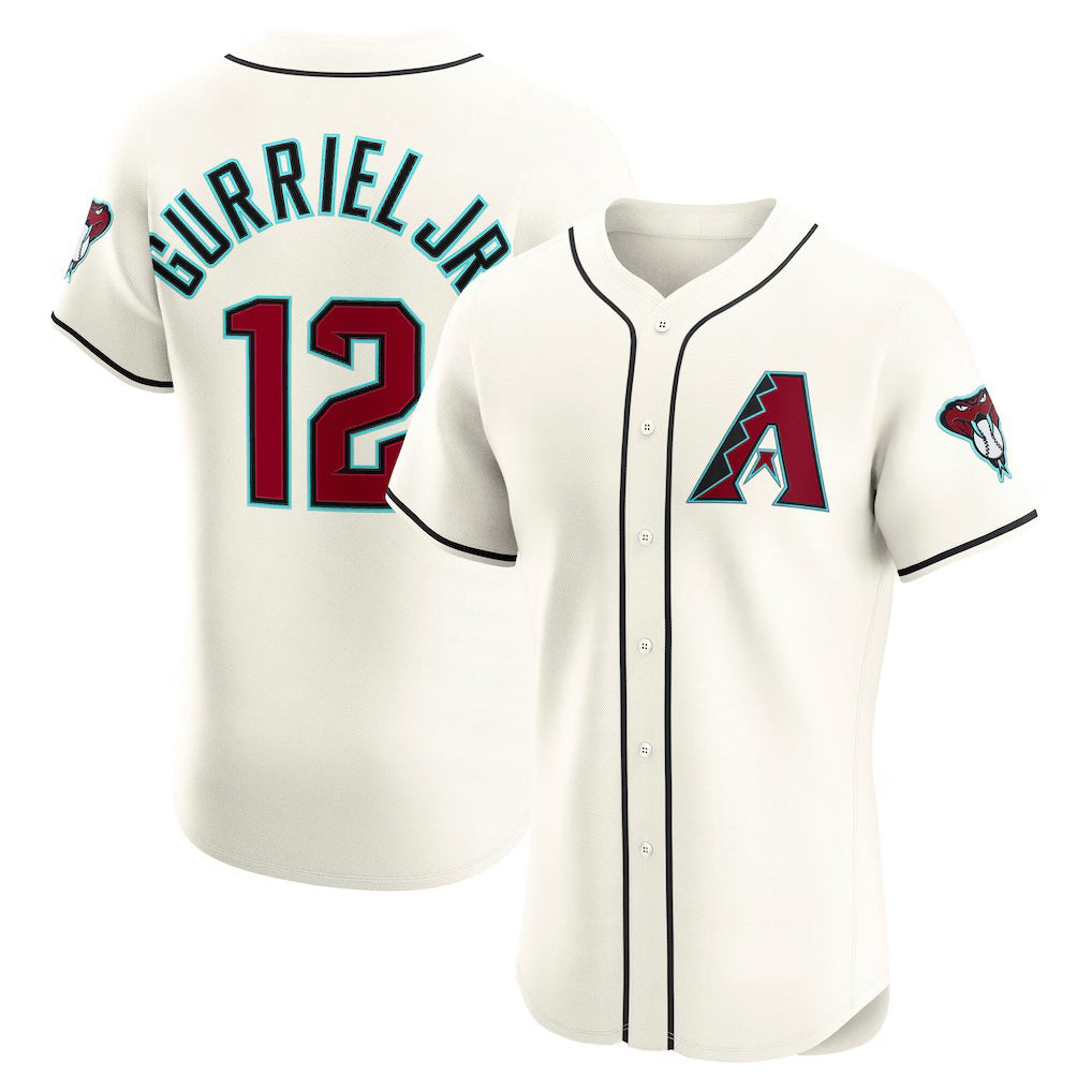Arizona Diamondbacks #12 Lourdes Gurriel Jr. Cream BUTLER Home Elite Jersey