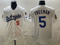 Los Angeles Dodgers #5 Freddie Freeman White BUTLER 2026 Gold Collection 9x & B2B Champs Patch Stitched Jersey