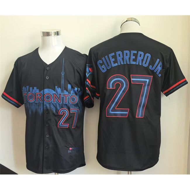 Toronto Blue Jays #27 Vladimir Guerrero Jr. Navy BUTLER 2024 City Connect Limited Stitched Jersey