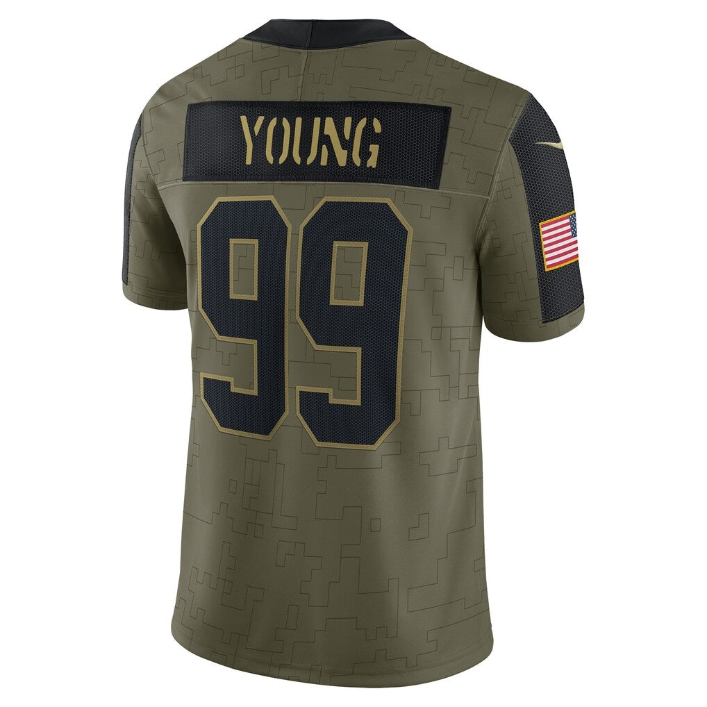 W.Football Team #99 Chase Young Olive BUTLER Salute To Service Limited Player Jersey