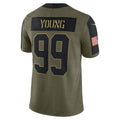 W.Football Team #99 Chase Young Olive BUTLER Salute To Service Limited Player Jersey