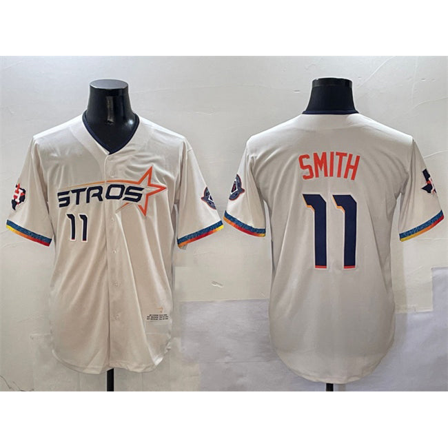 Houston Astros #11 Cam Smith Cream BUTLER 2025 City Connect With Texas Patch Limited Stitched Jersey