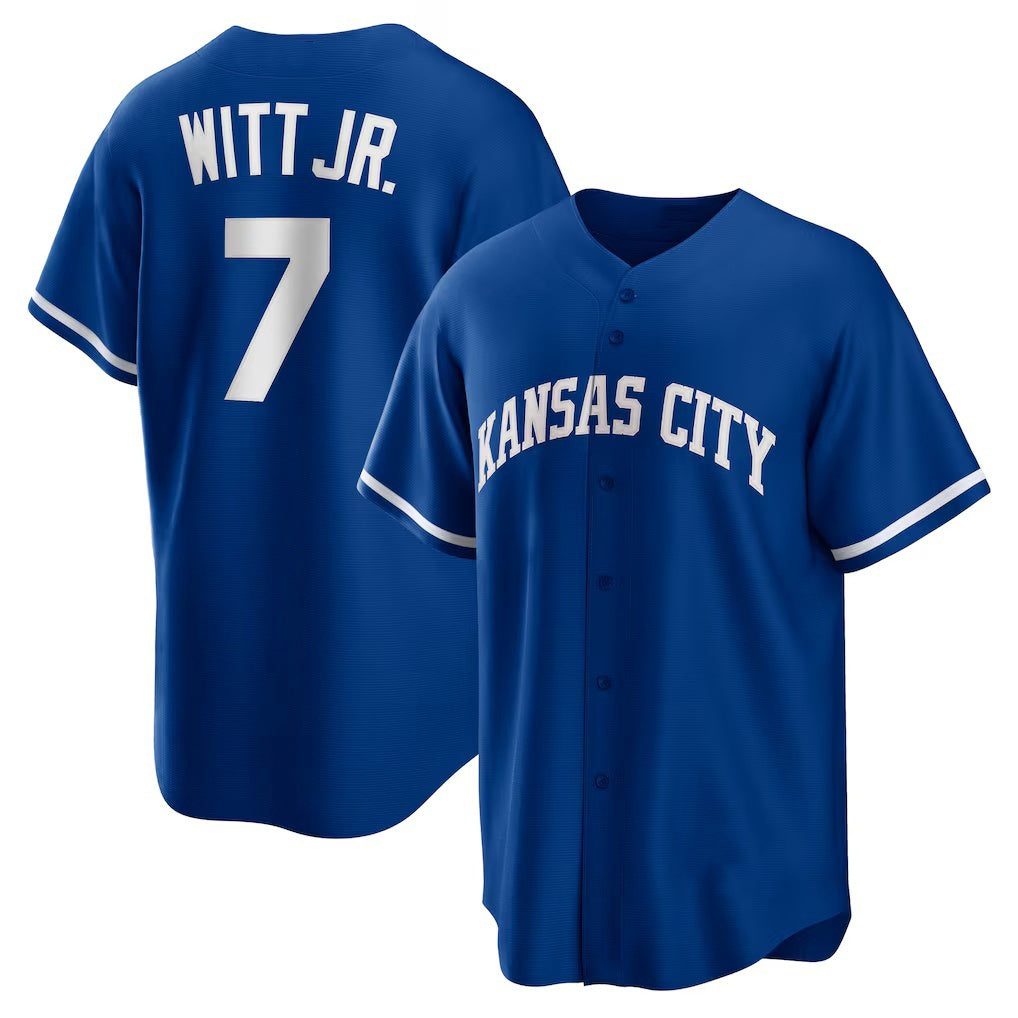 Kansas City Royals #7 Bobby Witt Jr. Rush Blue BUTLER Alternate 2 Replica Jersey