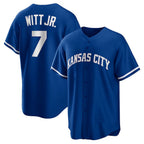 Kansas City Royals #7 Bobby Witt Jr. Rush Blue BUTLER Alternate 2 Replica Jersey