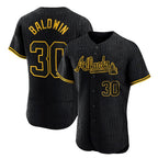Atlanta Braves #30 Drake Baldwin Player Black BUTLER Snake Skin City Limited Elite Home Game Stitched Jerseys