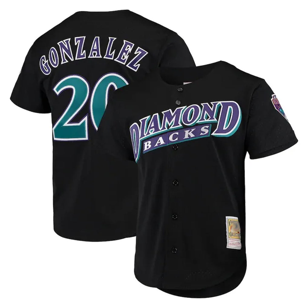 Arizona Diamondbacks #20 Luis Gonzalez Player Black BUTLER Mitchell & Ness Throwback Cooperstown Collection Mesh Limited Stitched Jerseys