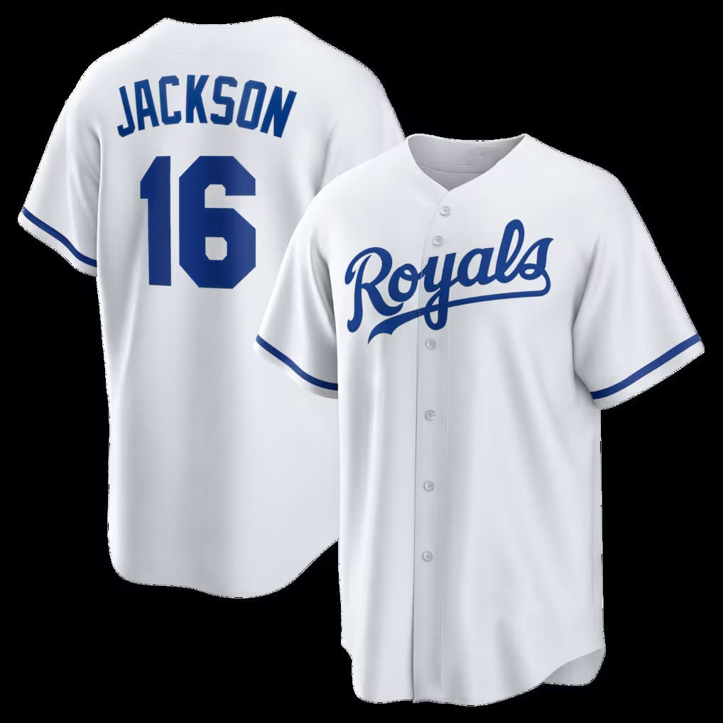 Kansas City Royals #16 Bo Jackson White BUTLER Home Retired Player Replica Jersey