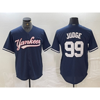 New York Yankees #99 Aaron Judge Navy BUTLER Cool Base Stitched Jersey
