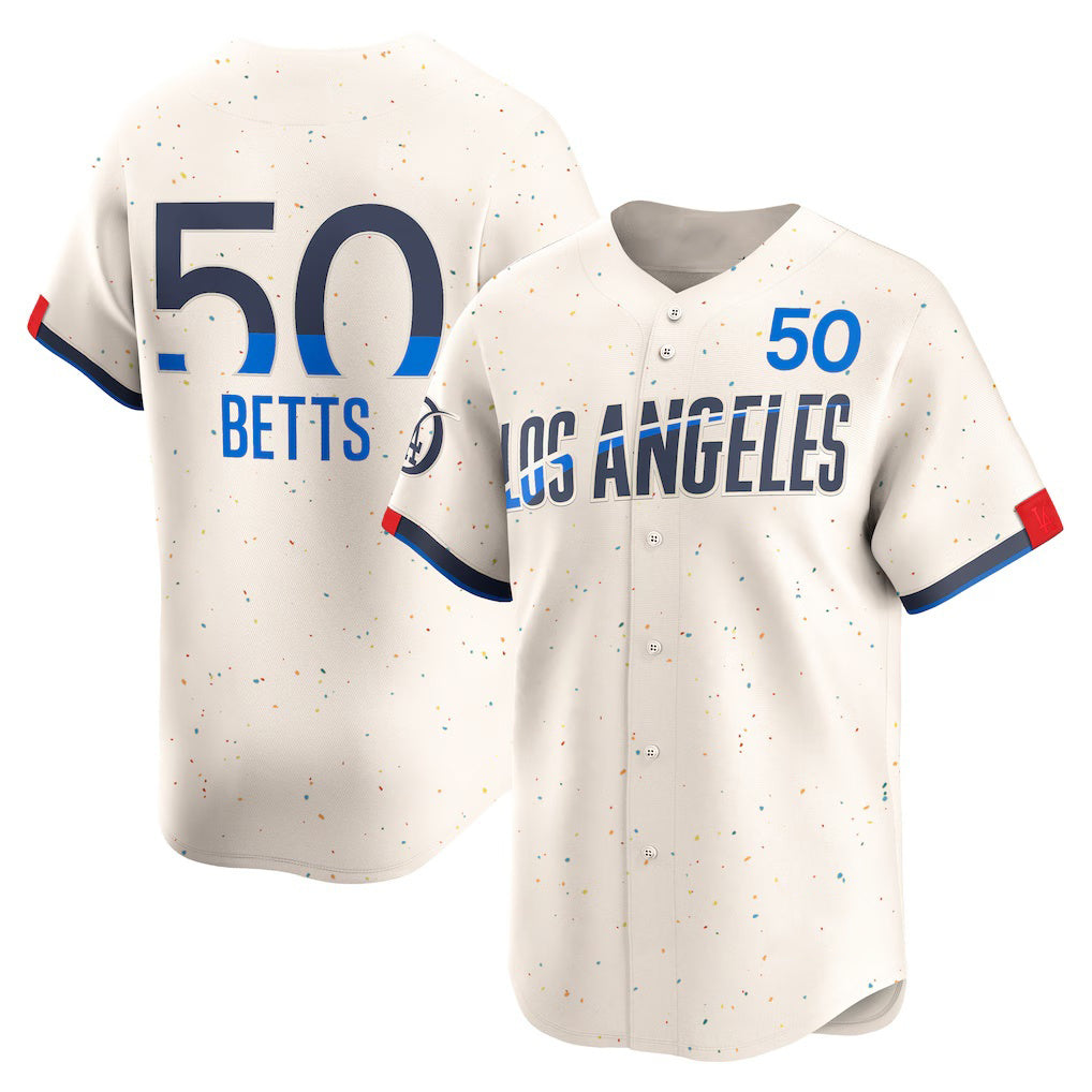 Los Angeles Dodgers #50 Mookie Betts Cream BUTLER City Connect Limited Player Jersey
