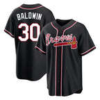 Atlanta Braves #30 Drake Baldwin Player Black BUTLER Fashion Out Game Stitched Jerseys