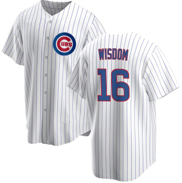 Chicago Cubs #16 Patrick Wisdom White BUTLER Cool Base Stitched Jersey