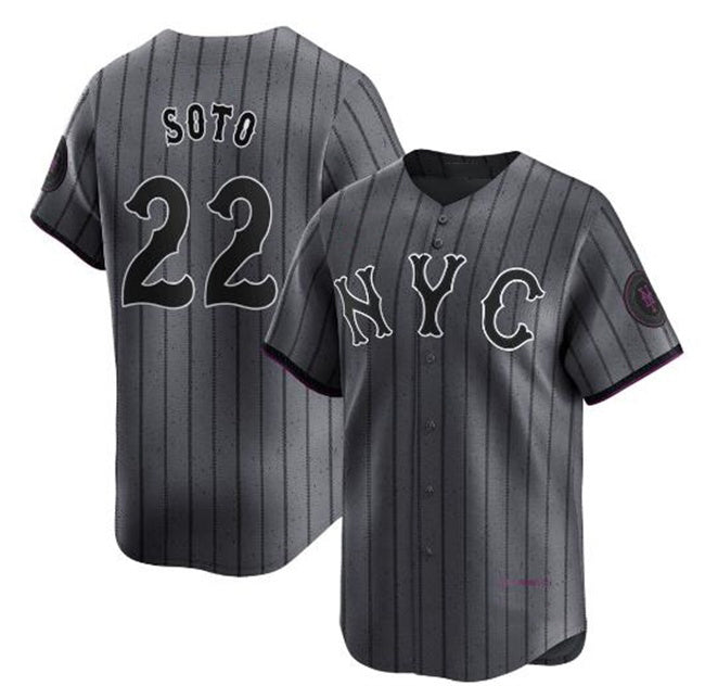 New York Mets #22 Juan Soto Graphite BUTLER 2024 City Connect Limited Stitched Jersey
