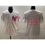 New York Yankees #99 Aaron Judge Pink BUTLER With Patch Limited Stitched Jersey