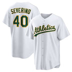 Oakland Athletics #40 Luis Severino White BUTLER Home Replica Jersey