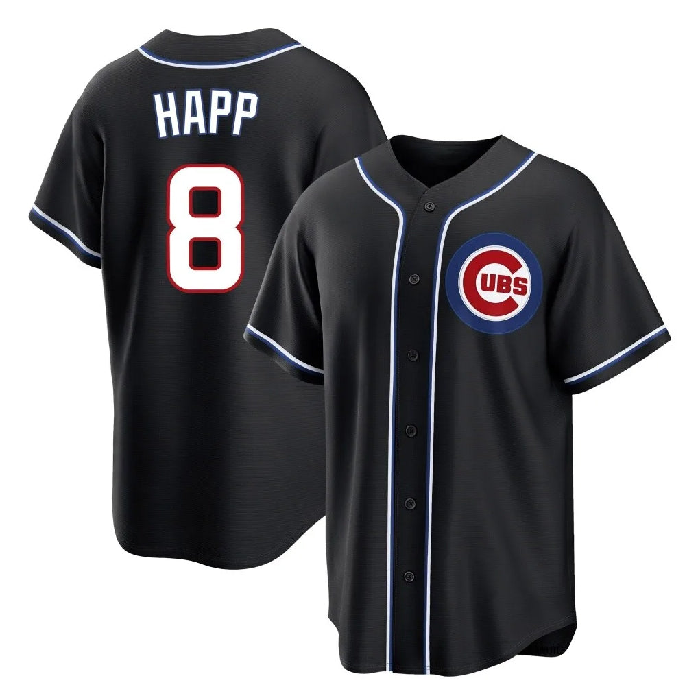 Chicago Cubs #8 Ian Happ Player Black BUTLER Fashion Out Game Stitched Jerseys