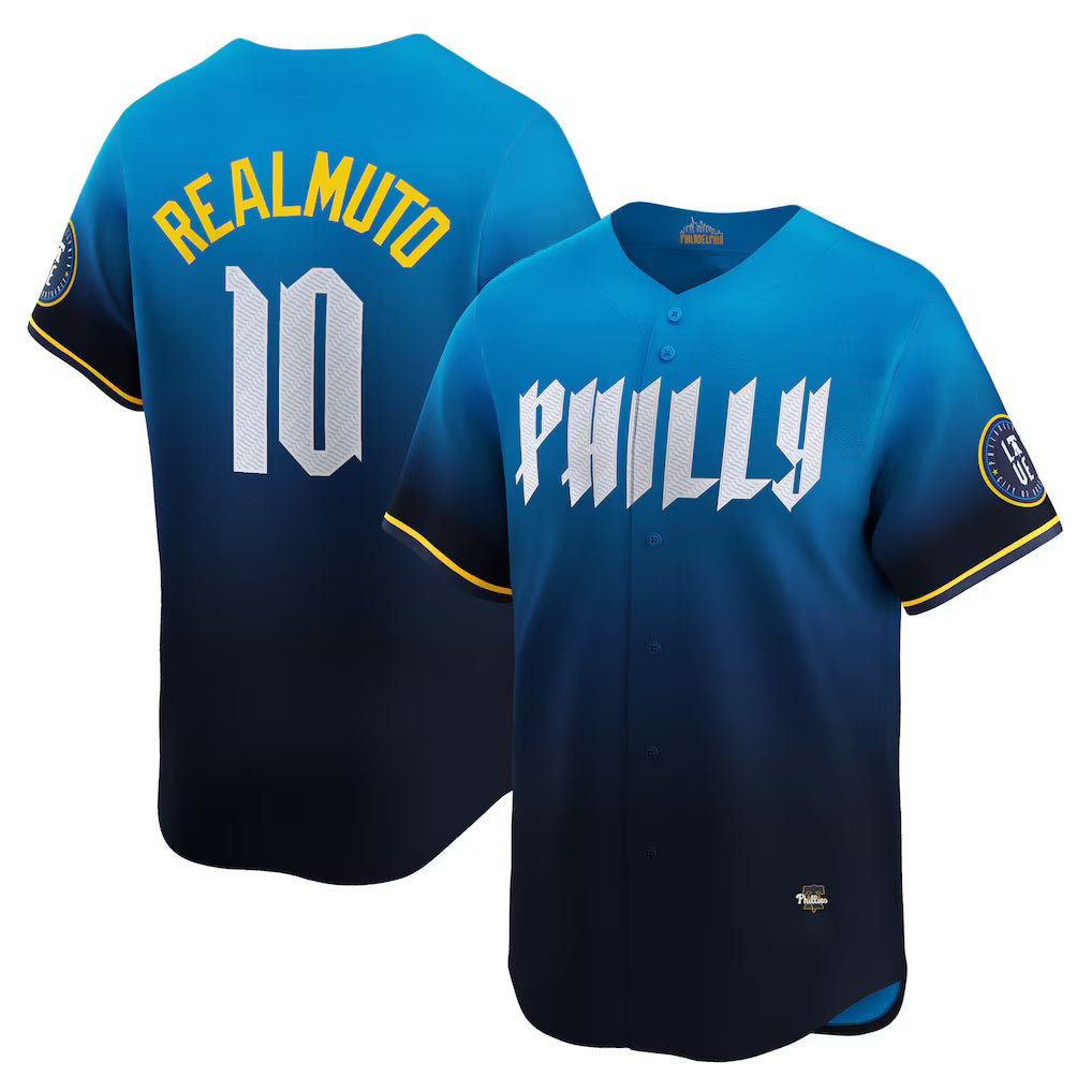 Philadelphia Phillies #10 J.T. Realmuto Blue BUTLER 2024 City Connect Limited Player Jersey