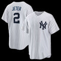 New York Yankees #2 Derek Jeter White BUTLER Home Retired Player Replica Jersey