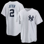 New York Yankees #2 Derek Jeter White BUTLER Home Retired Player Replica Jersey