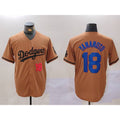 Los Angeles Dodgers #18 Yoshinobu Yamamoto Number Olive BUTLER Cool Base Limited Stitched Jersey 2
