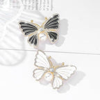 Butterfly Crystal Rhinestone Brooch Pin for Women Colorful Glitter Pearl Bead Lapel Pins Hats Clothes Dress Accessories Jewelry