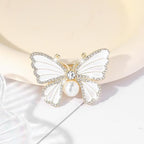 Butterfly Crystal Rhinestone Brooch Pin for Women Colorful Glitter Pearl Bead Lapel Pins Hats Clothes Dress Accessories Jewelry
