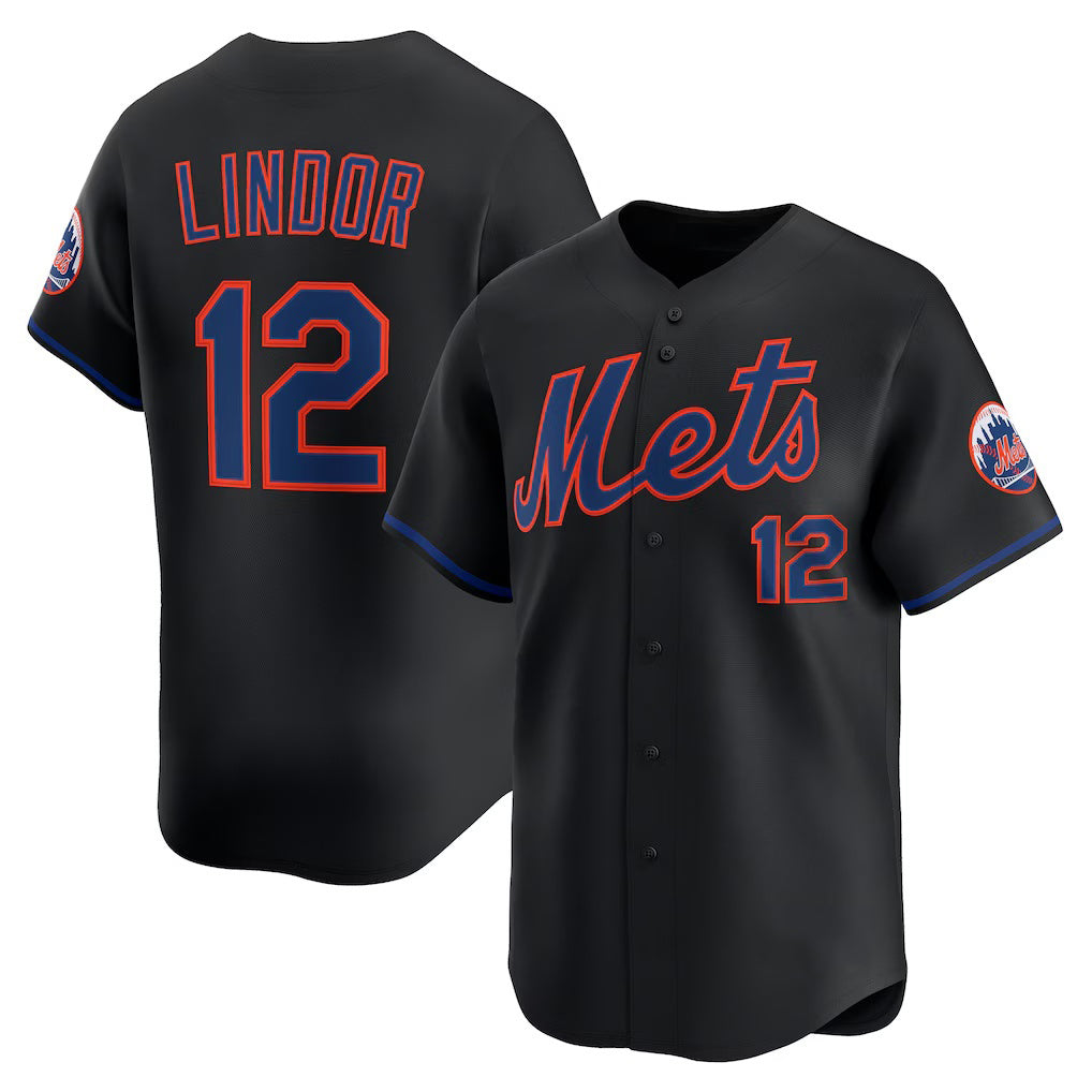 New York Mets #12 Francisco Lindor Black BUTLER Alternate Limited Jersey