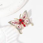 Butterfly Crystal Rhinestone Brooch Pin for Women Colorful Glitter Pearl Bead Lapel Pins Hats Clothes Dress Accessories Jewelry