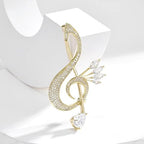 Musical Note Brooch for Women Ballerina Brooch for Dance Lovers Fashion Rhinestone Lapel Pin Jewelry Gift for Mom Wife