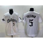 Los Angeles Dodgers #5 Freddie Freeman White BUTLER 2025 LA Gothic Style With 2024 World Series Champions Patch Vapor Premier Limited Stitched Jersey