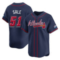 Atlanta Braves #51 Chris Sale Player Navy BUTLER 2025 Speedway Classic Home Game Stitched Jerseys