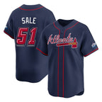 Atlanta Braves #51 Chris Sale Player Navy BUTLER 2025 Speedway Classic Home Game Stitched Jerseys