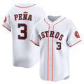 Houston Astros #3 Jeremy Pe?a White BUTLER Home Limited Player Jersey