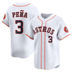 Houston Astros #3 Jeremy Pe?a White BUTLER Home Limited Player Jersey