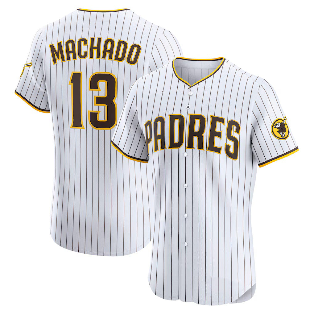 San Diego Padres #13 Manny Machado White BUTLER Home Elite Player Jersey