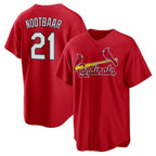 St. Louis Cardinals #21 Lars Nootbaar Red BUTLER Big & Tall Alternate Replica Player Jersey