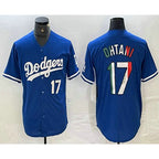 Los Angeles Dodgers #17 Shohei Ohtani Number Mexico Blue BUTLER Cool Base Stitched Jersey 2