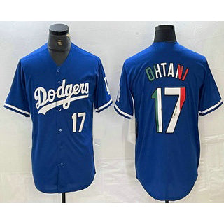 Los Angeles Dodgers #17 Shohei Ohtani Number Mexico Blue BUTLER Cool Base Stitched Jersey 2