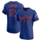 New York Mets #12 Francisco Lindor Royal BUTLER Alternate 2 Elite Jersey