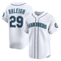 Seattle Mariners #29 Cal Raleigh White BUTLER Home Limited Player Jersey