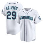Seattle Mariners #29 Cal Raleigh White BUTLER Home Limited Player Jersey