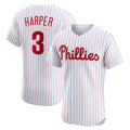 Philadelphia Phillies #3 Bryce Harper White BUTLER Home Elite Jersey