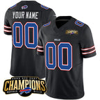 Custom B.Bills Active Player Black BUTLER 2023 F.U.S.E. AFC East Champions Ptach Stitched Jersey