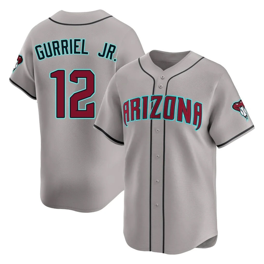 Arizona Diamondbacks #12 Lourdes Gurriel Jr Player Gray BUTLER Road Limited Home Game Stitched Jerseys