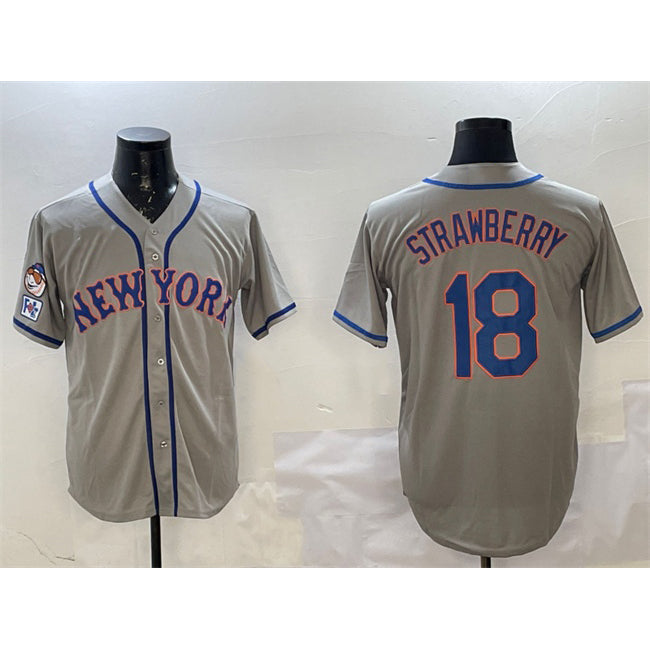 New York Mets #18 Darryl Strawberry Grey BUTLER 2025 Spring Training Cool Base Stitched Jersey
